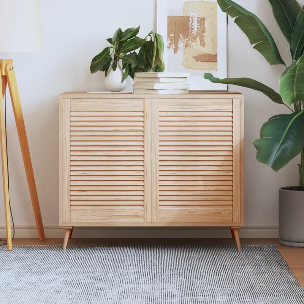 Ante con Design a Lamelle 2 pz 69x49,4 cm in Legno di Pino vidaXL