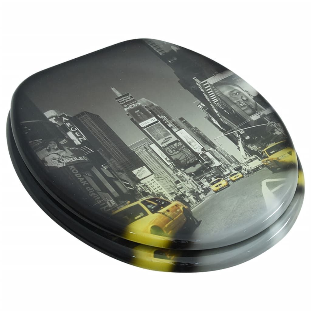 Coperchio da Toilette in MDF con Modello New York vidaXL