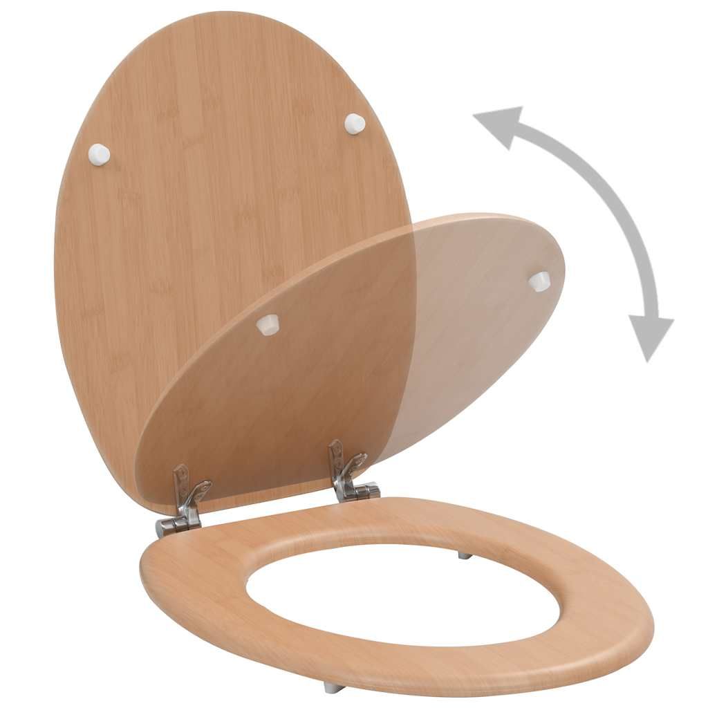 Tavoletta WC con Coperchio MDF Design a Bambù vidaXL