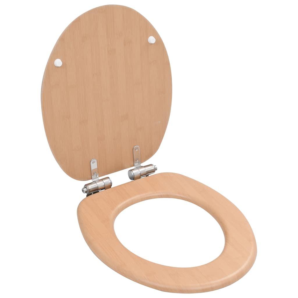 Copriwater 2 pz con Chiusura Ammortizzata in MDF Bamboo vidaXL