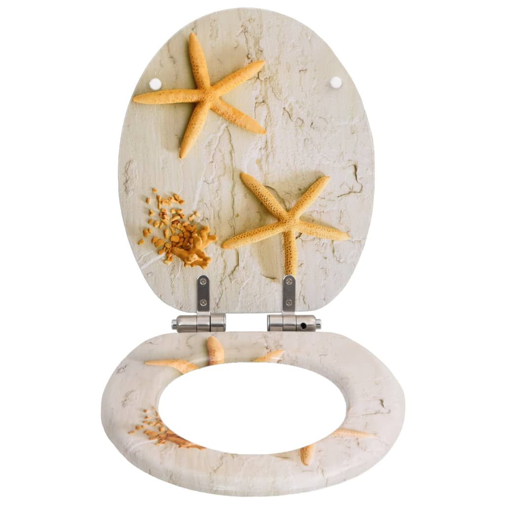 Tavoletta WC Coperchio Chiusura Morbida MDF Stella Marina vidaXL