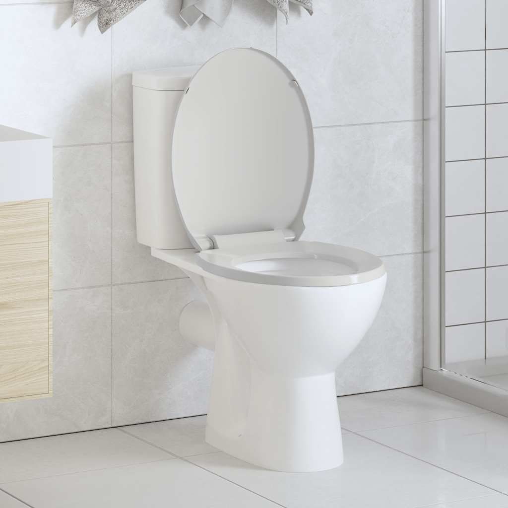 Copriwater a Chiusura Ammortizzata Bianco Ovale vidaXL