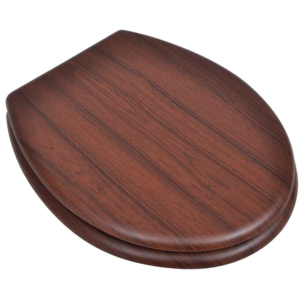 Sedile WC MDF con Coperchio Design Semplice Marrone vidaXL