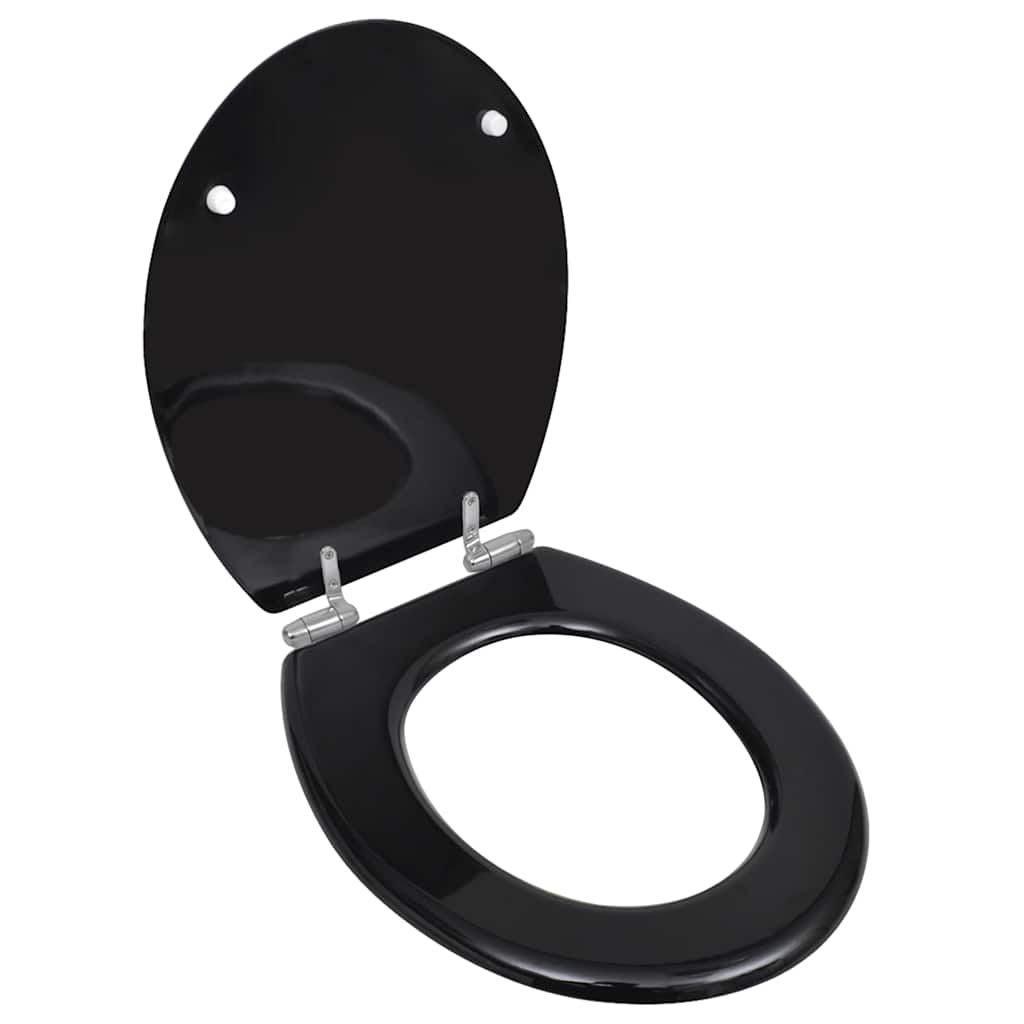 Copriwater a Chiusura Ammortizzata 2 pz in MDF Nero vidaXL