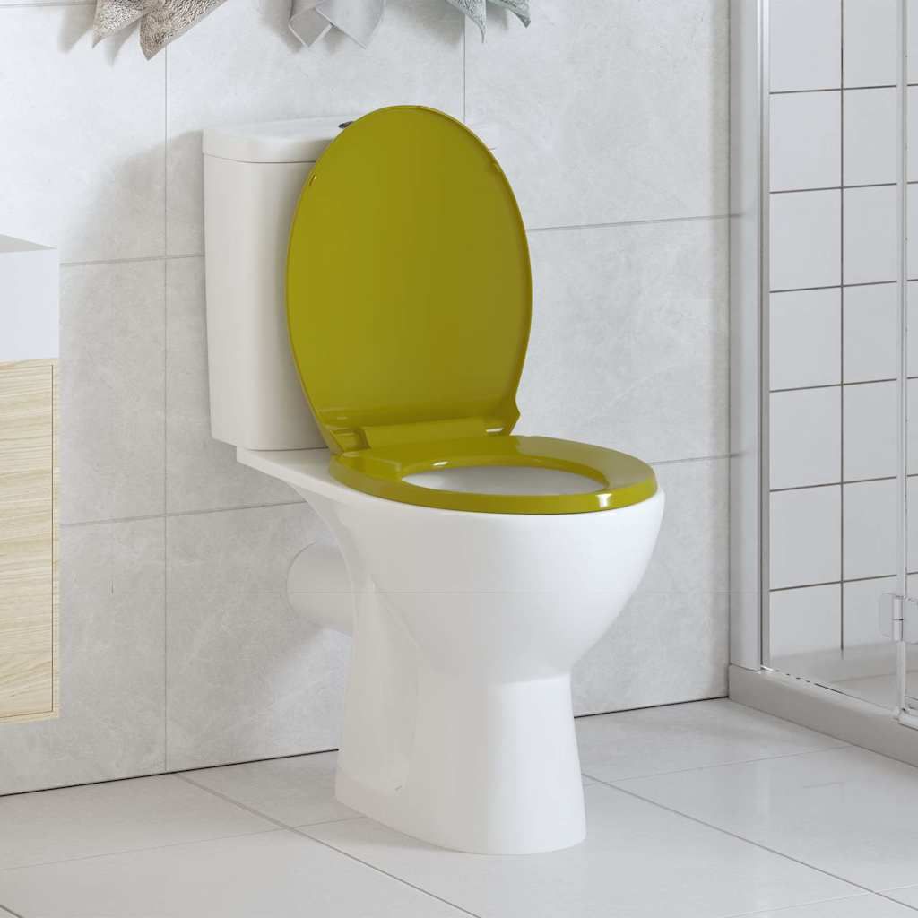 Tavoletta WC a Chiusura Ammortizzata Verde Ovale vidaXL