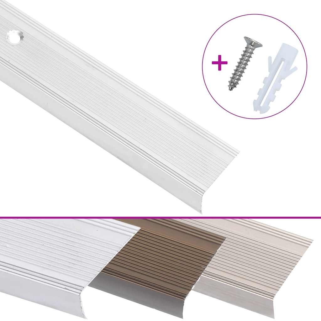 Profili a L per Gradini 15 pz in Alluminio 90 cm Argento vidaXL