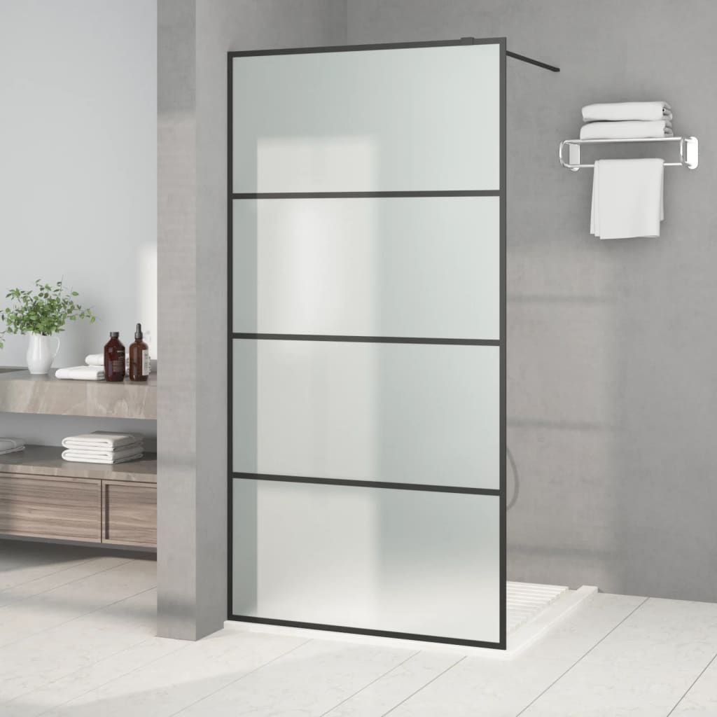 Parete Doccia Walk in Nera 100x195 cm Vetro Smerigliato ESG vidaXL