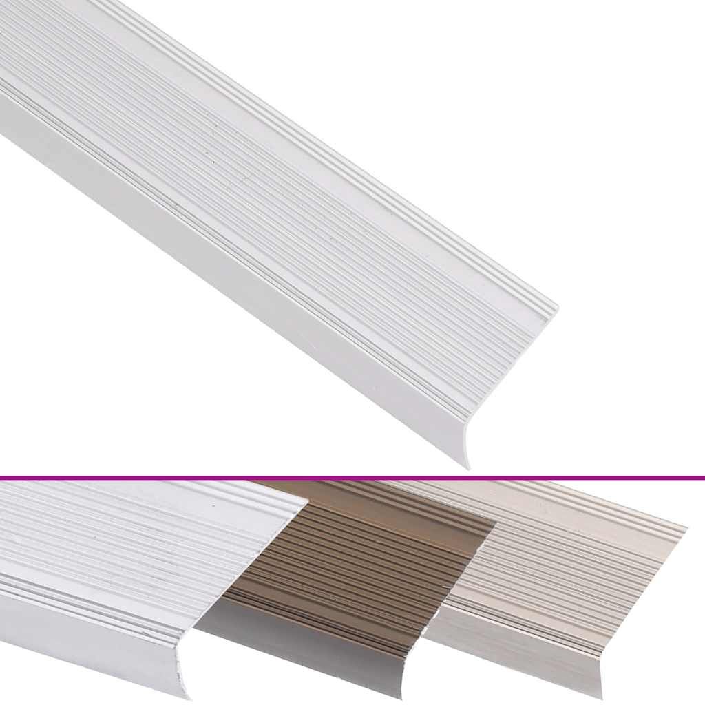 Profili a L per Gradini 5 pz in Alluminio 100 cm Argento vidaXL