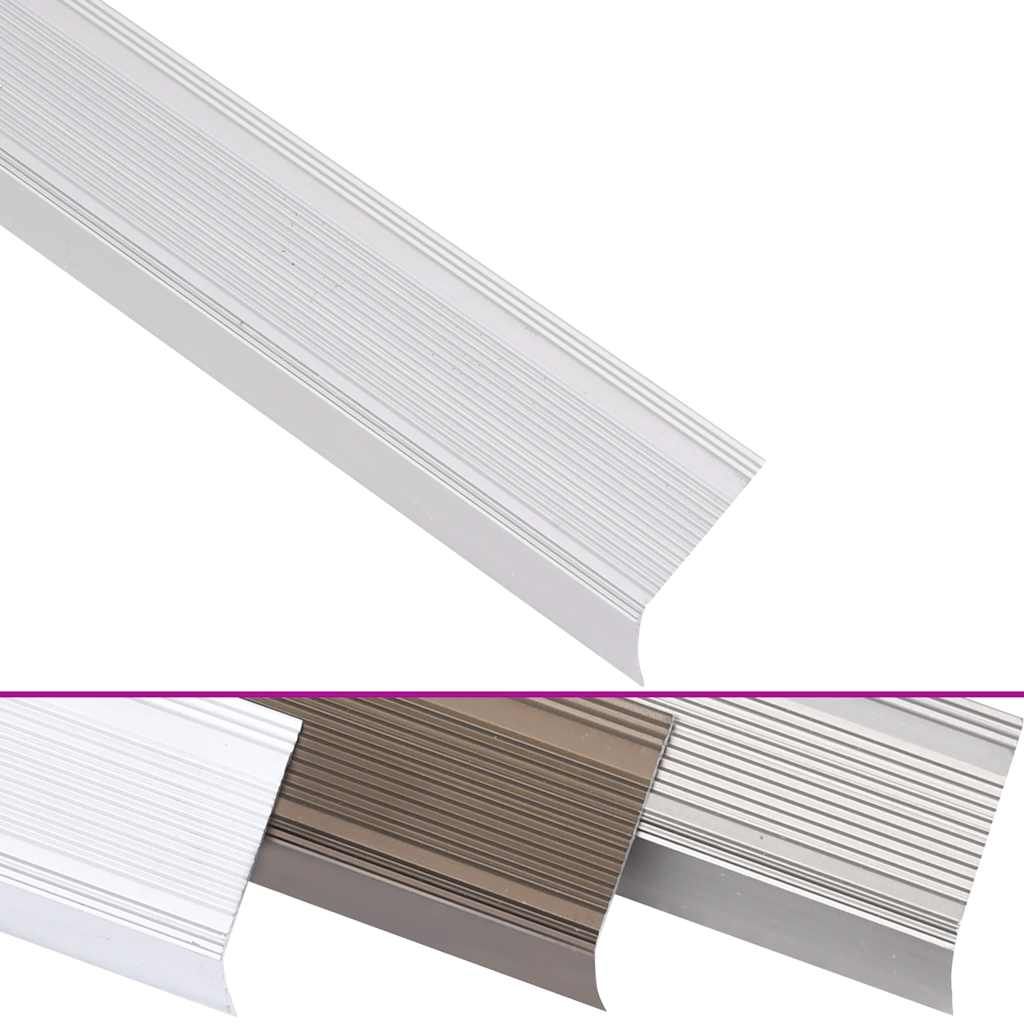 Profili a L per Gradini 5 pz in Alluminio 100 cm Argento vidaXL