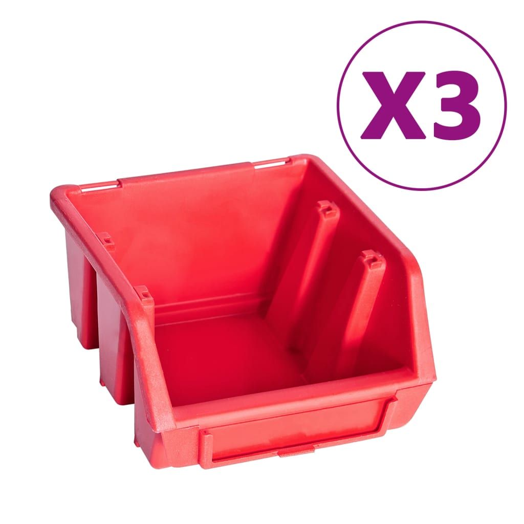 Kit Contenitori 34 pz con Pannelli a Parete Rosso e Nero vidaXL