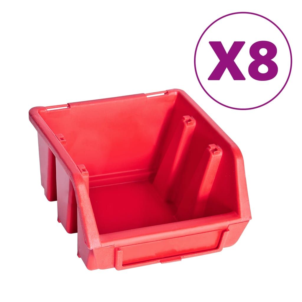 Kit Contenitori 39 pz con Pannelli a Parete Rosso e Nero vidaXL