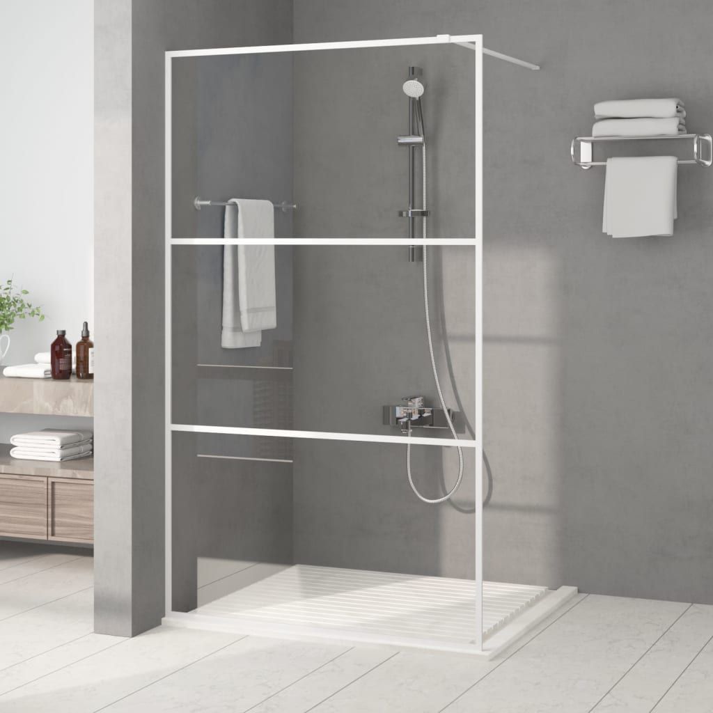 Parete Doccia Walk in Bianca 115x195 cm Vetro Trasparente ESG vidaXL