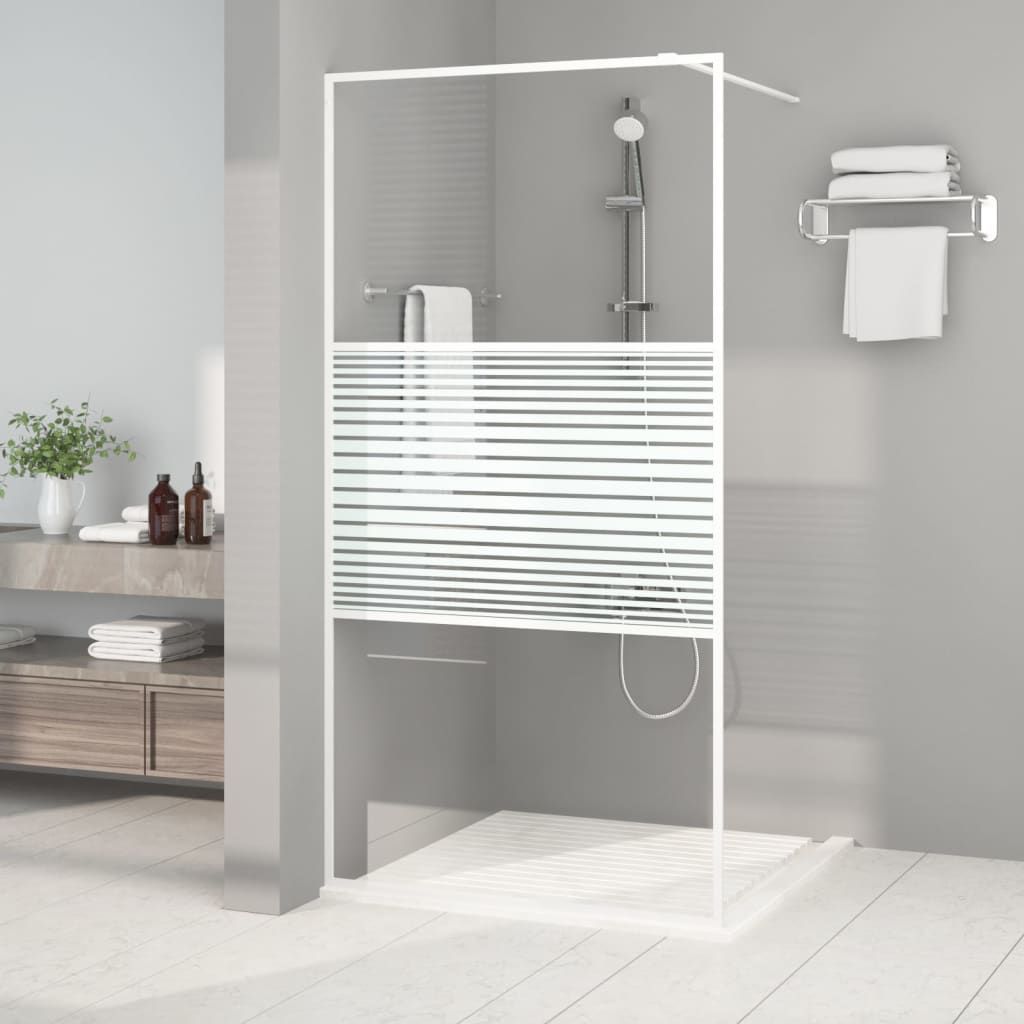 Parete Doccia Walk in Bianca 100x195 cm Vetro Trasparente ESG vidaXL