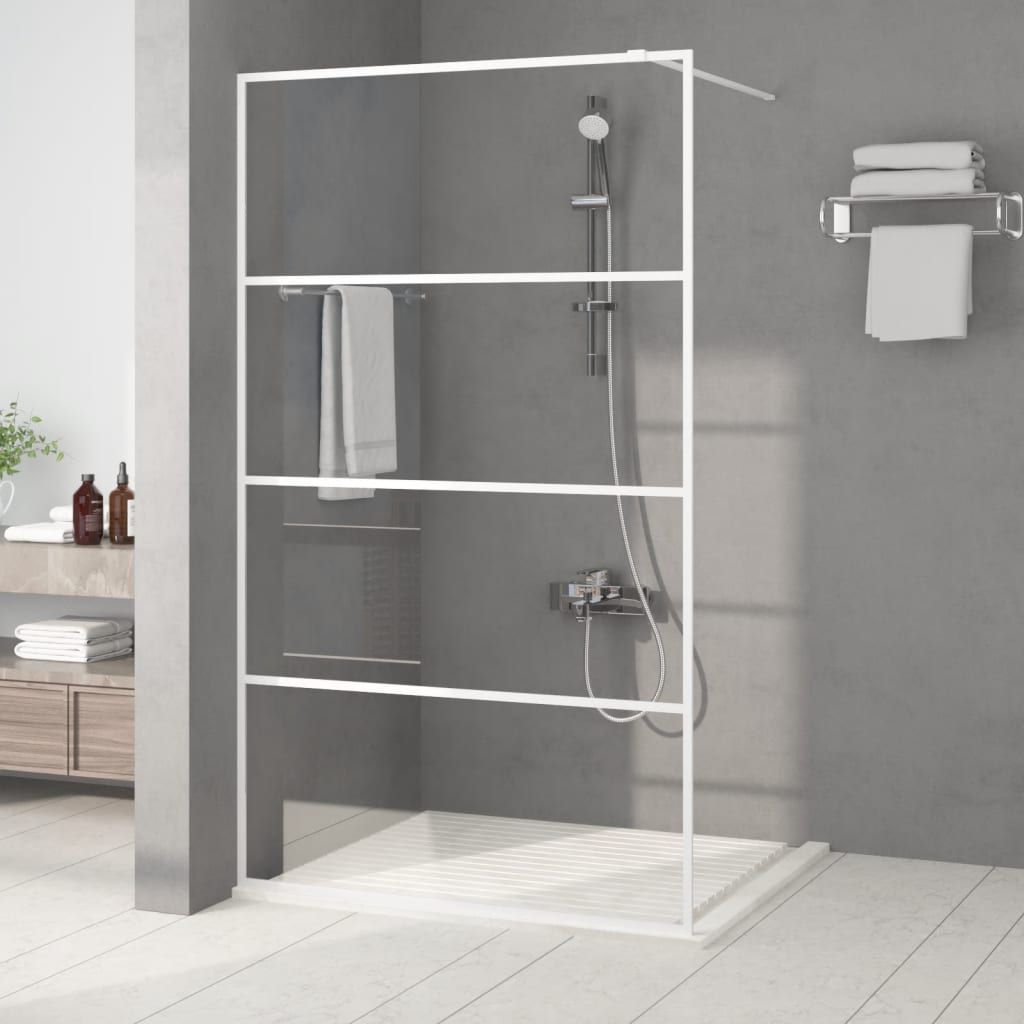 Parete Doccia Walk in Bianca 115x195 cm Vetro Trasparente ESG vidaXL
