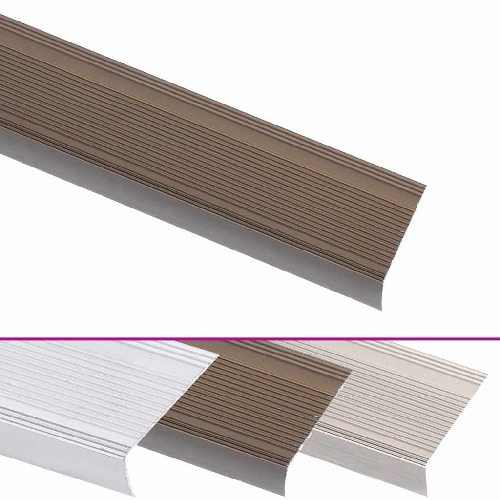 Profili a L per Gradini 15 pz in Alluminio 100 cm Marrone vidaXL