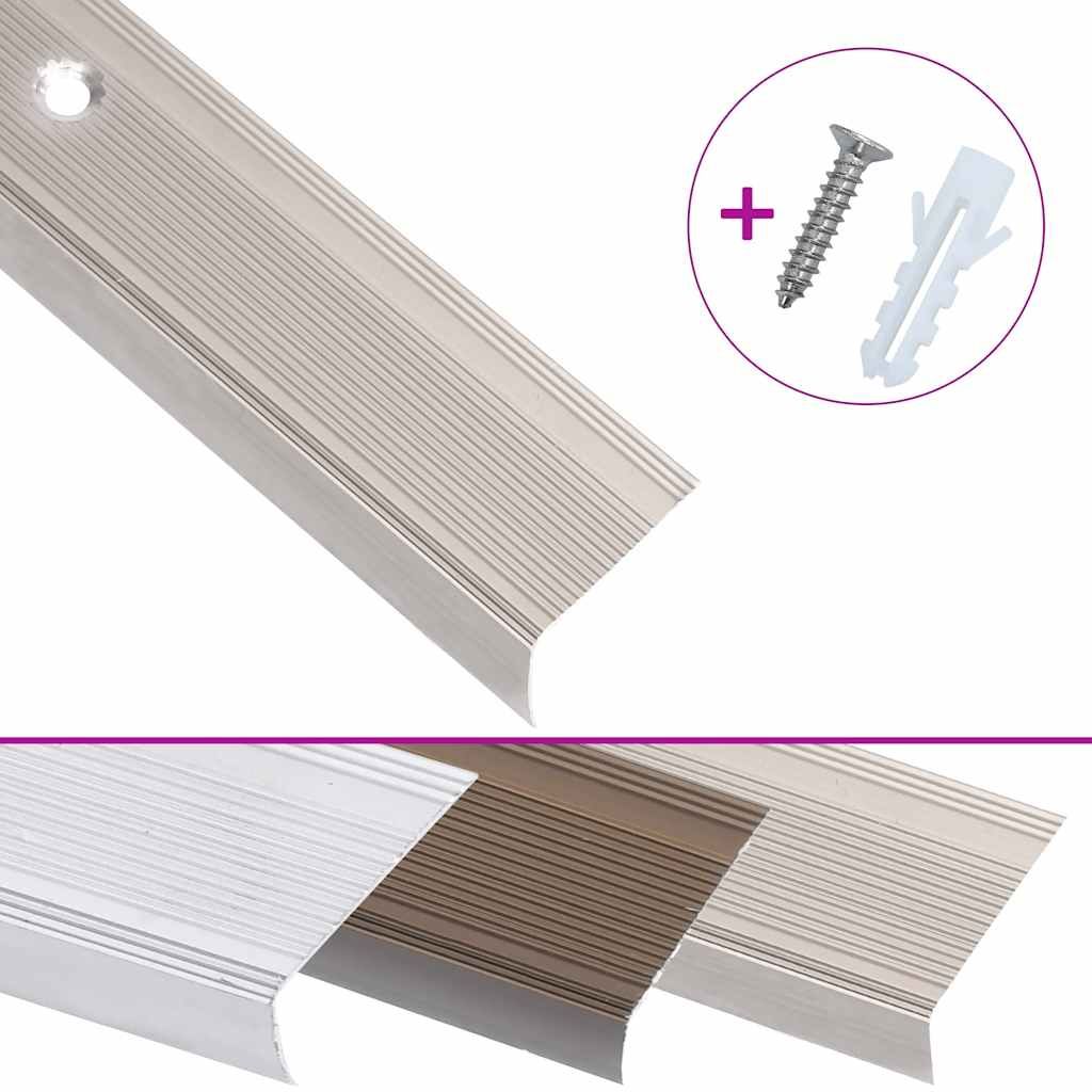 Profili a L per Gradini 5 pz in Alluminio 100 cm Champagne vidaXL
