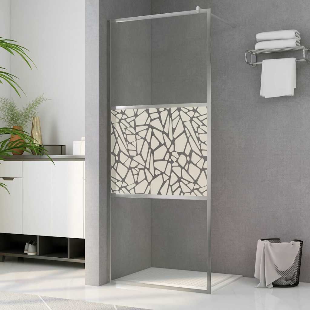 Parete per Doccia Walk-in in Vetro ESG Design Pietra 115x195 cm vidaXL