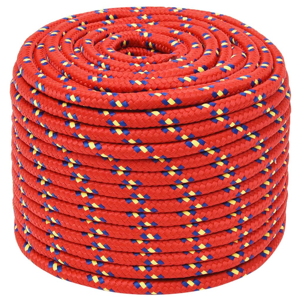 Corda per barca Rossa 12 mm 25 m in Polipropilene vidaXL