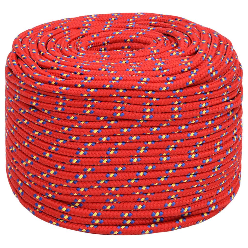 Corda per barca Rossa 8 mm 25 m in Polipropilene vidaXL