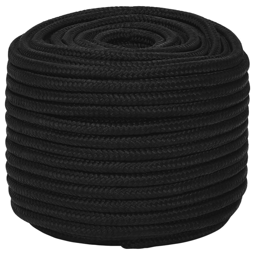 Corda da Lavoro Nera 14 mm 100 m in Poliestere vidaXL