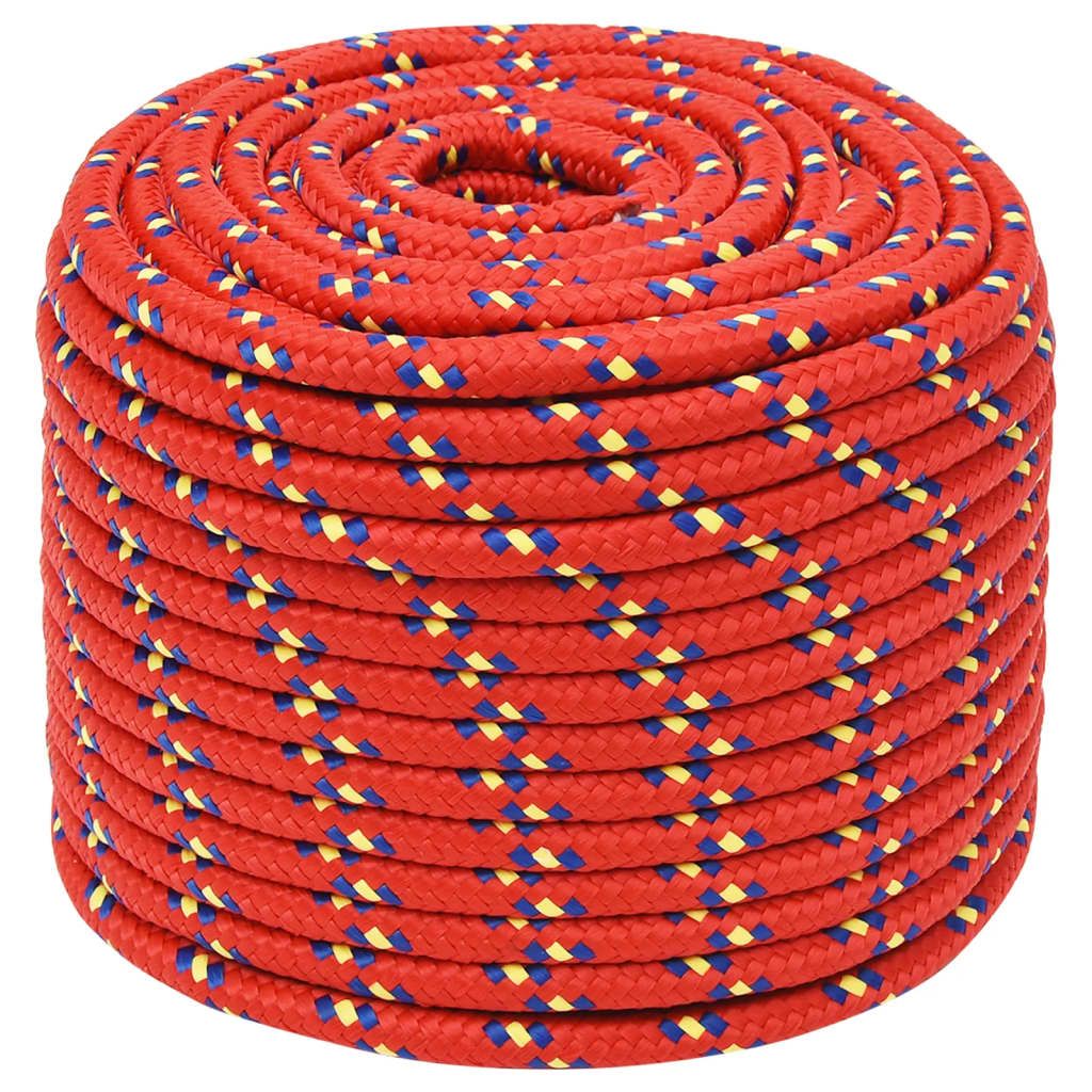 Corda per barca Rossa 14 mm 100 m in Polipropilene vidaXL