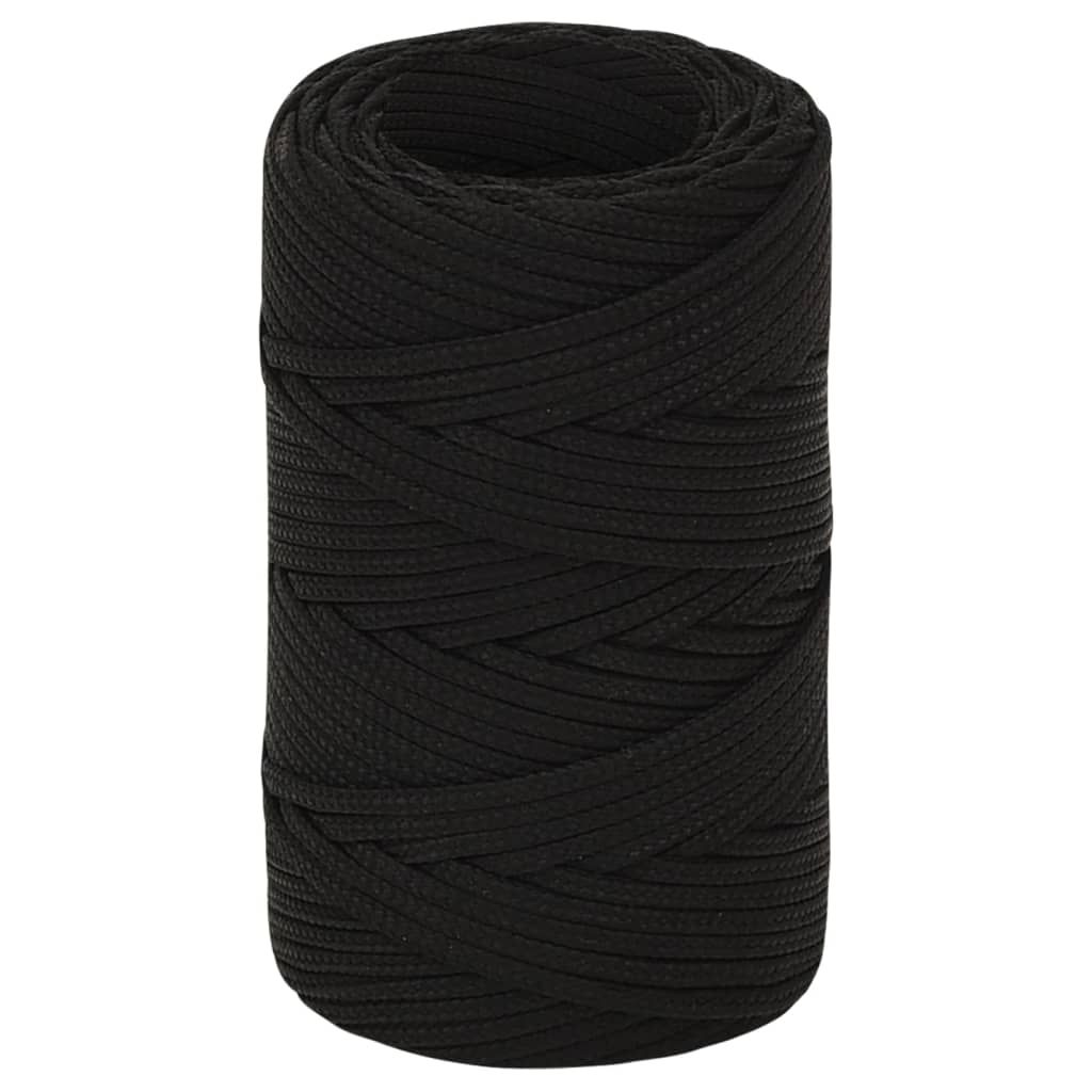 Corda da Lavoro Nera 2 mm 250 m in Poliestere vidaXL
