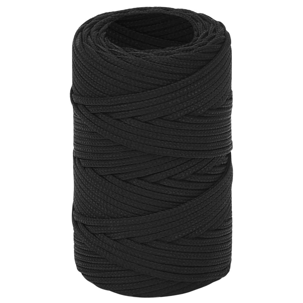 Corda per barca Completamente Nera 2 mm 250 m in Polipropilene vidaXL