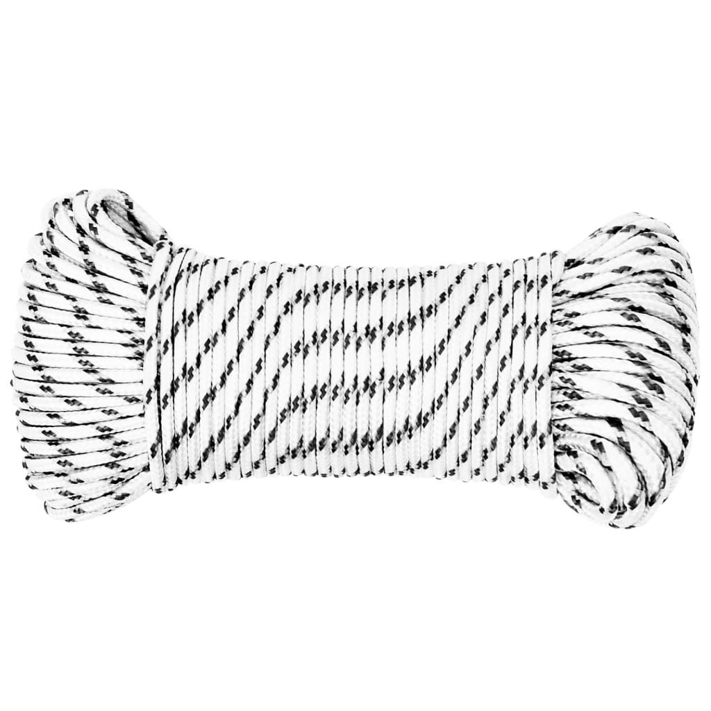 Corda Intrecciata per Barca Bianca 4mm x 25m Poliestere vidaXL
