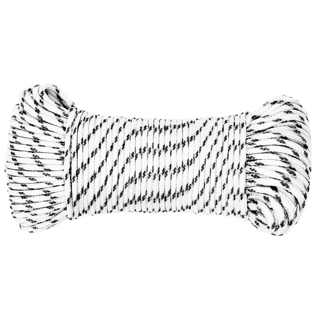 Corda Intrecciata per Barca Bianca 5 mm x 100 m Poliestere vidaXL