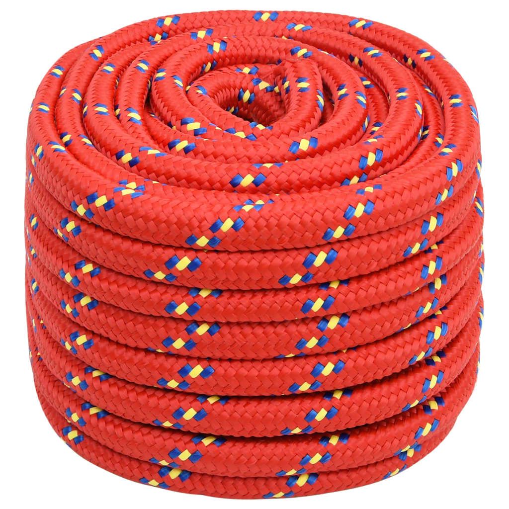 Corda per barca Rossa 20 mm 100 m in Polipropilene vidaXL