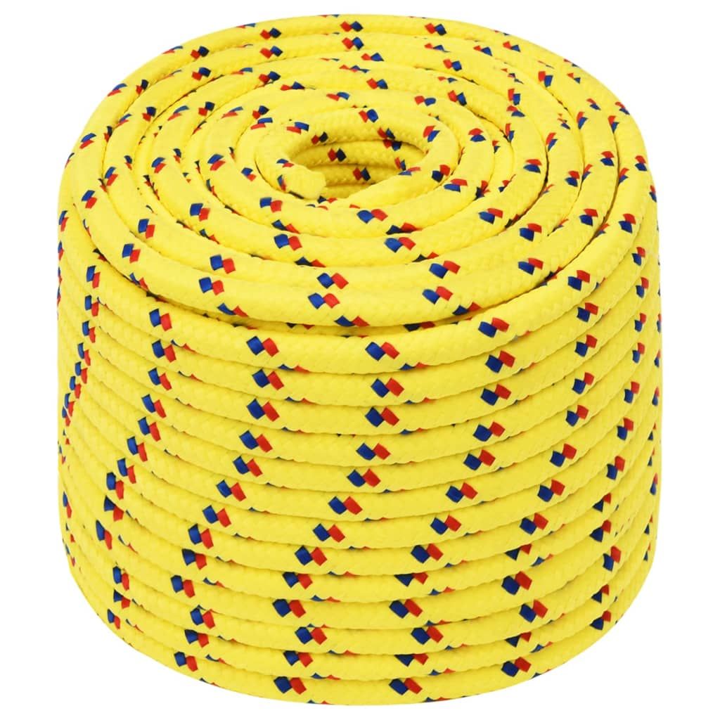 Corda per barca Gialla 14 mm 25 m in Polipropilene vidaXL
