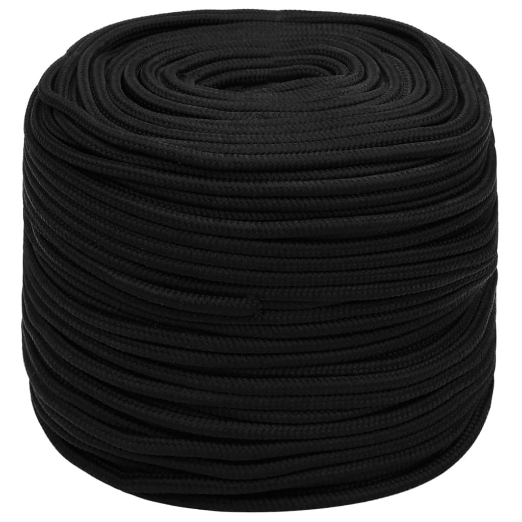 Corda da Lavoro Nera 10 mm 25 m in Poliestere vidaXL