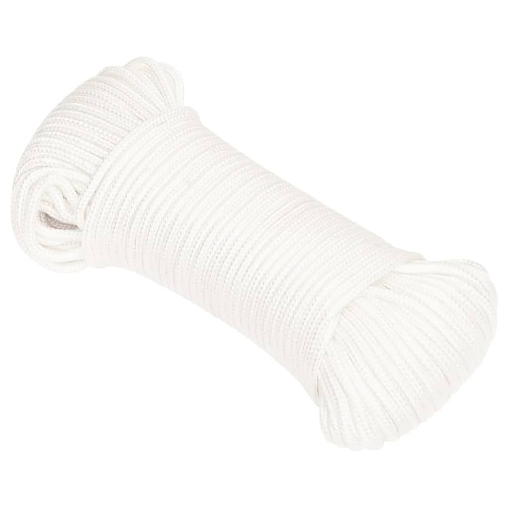 Corda per barca Completamente Bianca 3 mm 100 m in Polipropilene vidaXL