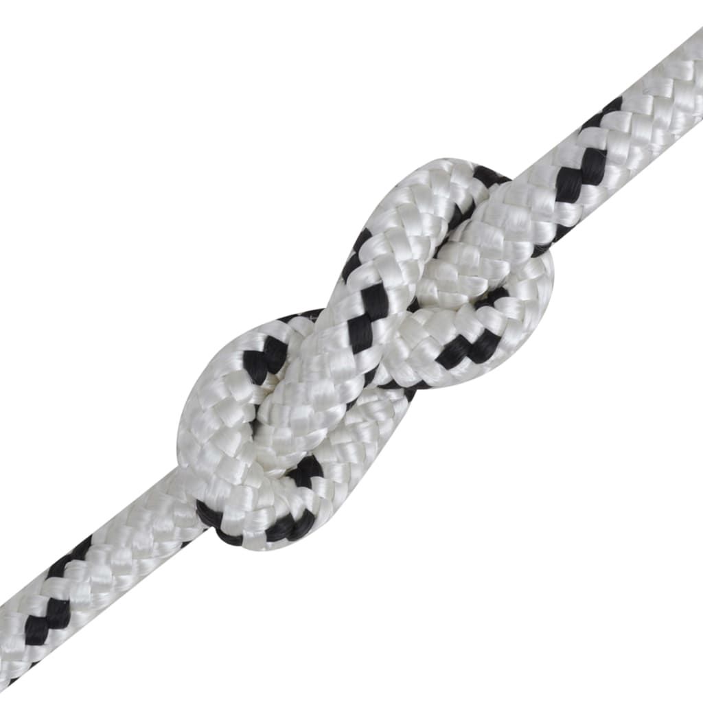 Corda Marina Intrecciata in Poliestere 12 mm 250 m Bianco vidaXL