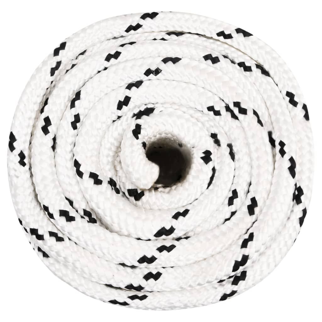 Corda Intrecciata per Barca Bianca 16 mm x 50 m Poliestere vidaXL