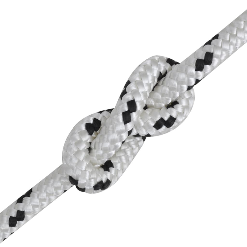 Corda Marina Intrecciata in Poliestere 8 mm 250 m Bianco vidaXL