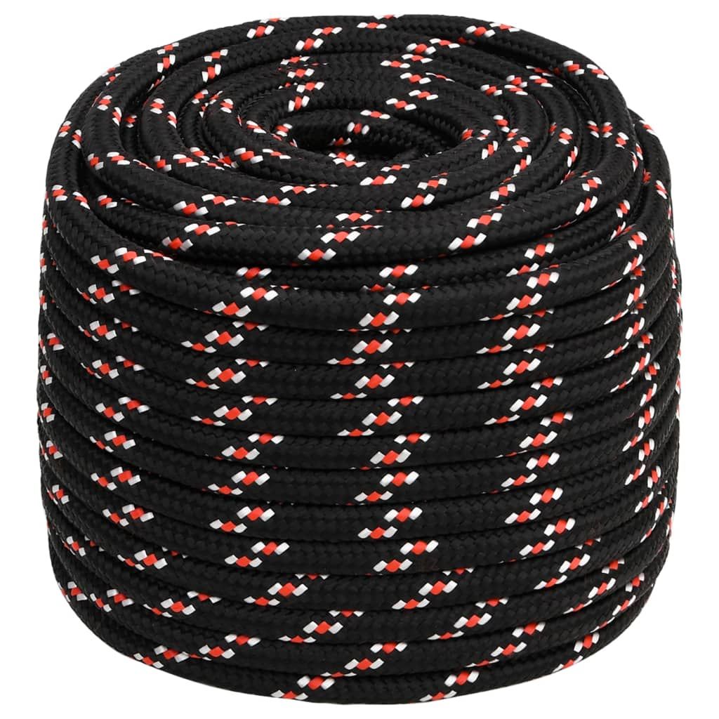 Corda per barca Nera 18 mm 25 m in Polipropilene vidaXL