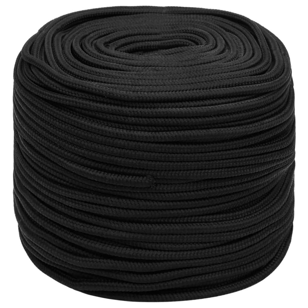 Corda per barca Completamente Nera 10 mm 100 m in Polipropilene vidaXL