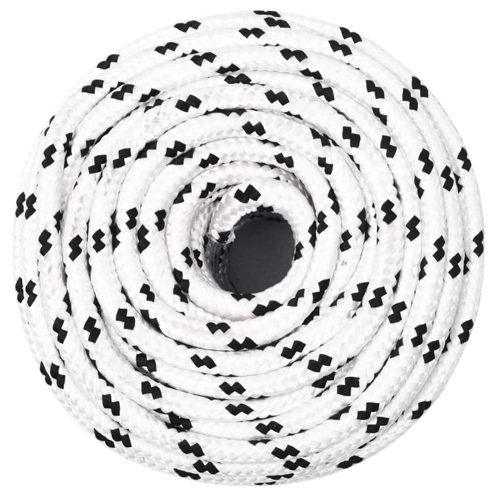 Corda Intrecciata per Barca Bianca 6 mm x 100 m Poliestere vidaXL