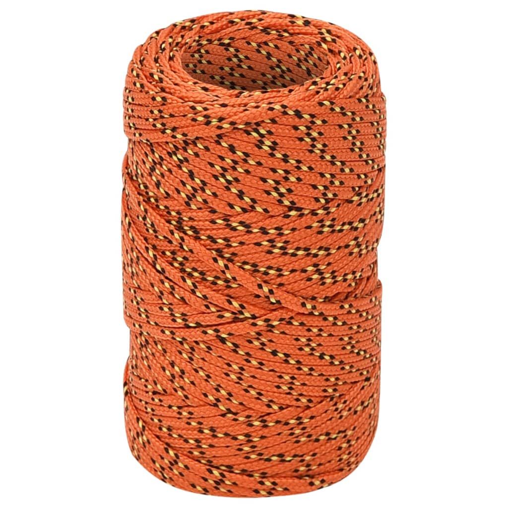 Corda per barca Arancione 2 mm 25 m in Polipropilene vidaXL