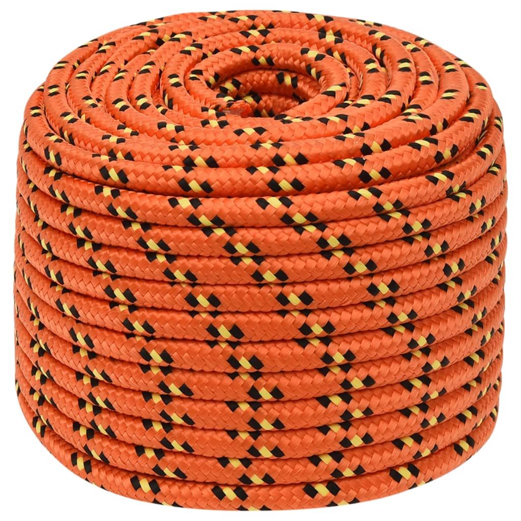 Corda per barca Arancione 12 mm 100 m in Polipropilene vidaXL