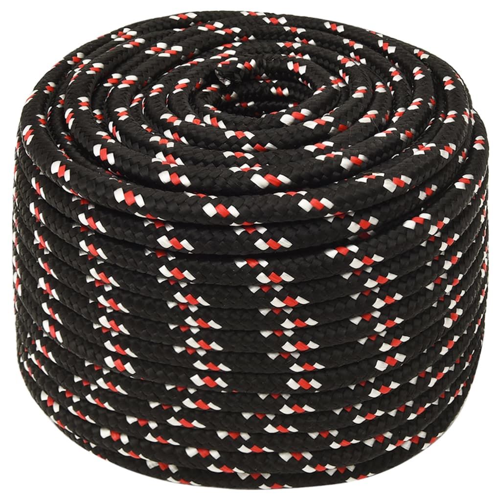Corda per barca Nera 14 mm 25 m in Polipropilene vidaXL