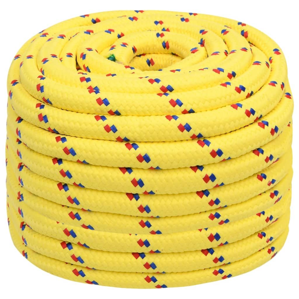 Corda per barca Gialla 20 mm 25 m in Polipropilene vidaXL