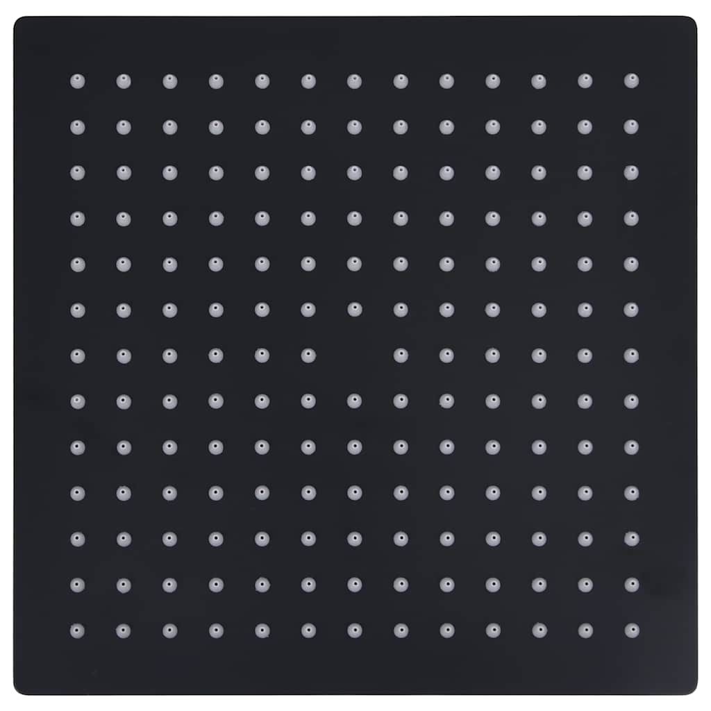 Testa Doccia a Pioggia in Acciaio Inox 30x30 cm Quadrata Nera vidaXL