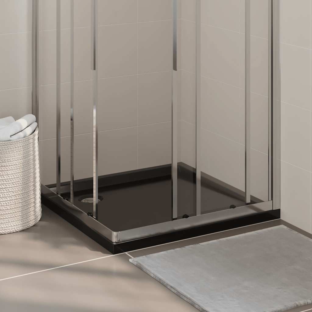 Piatto Doccia Quadrato in ABS Nero 80x80 cm vidaXL