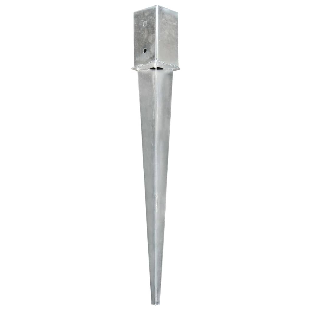 Picchetti di Terra 6 pz Argento 8x8x76 cm in Acciaio Zincato vidaXL