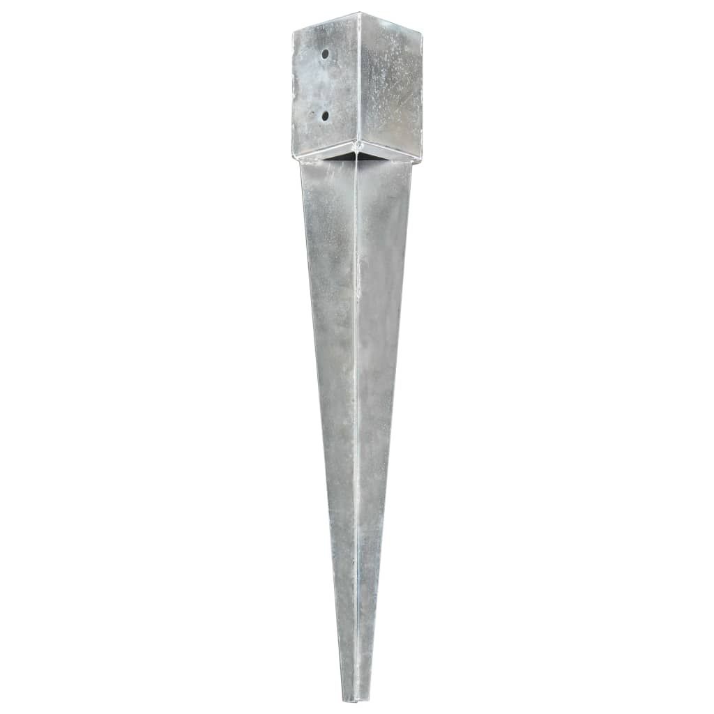 Picchetti di Terra 6 pz Argento 10x10x76 cm in Acciaio Zincato vidaXL