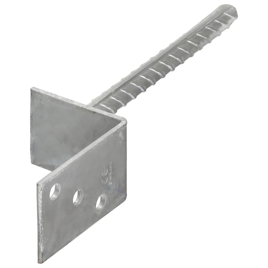 Ancoraggi per recinzione 12 pz argento 8x6x30 cm acciaio zincato vidaXL