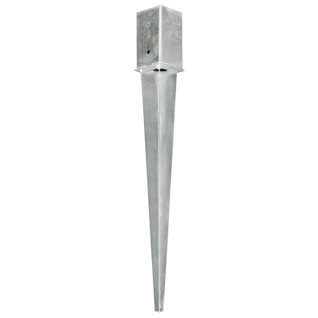 Picchetti di Terra 12 pz Argento 8x8x76 cm in Acciaio Zincato vidaXL