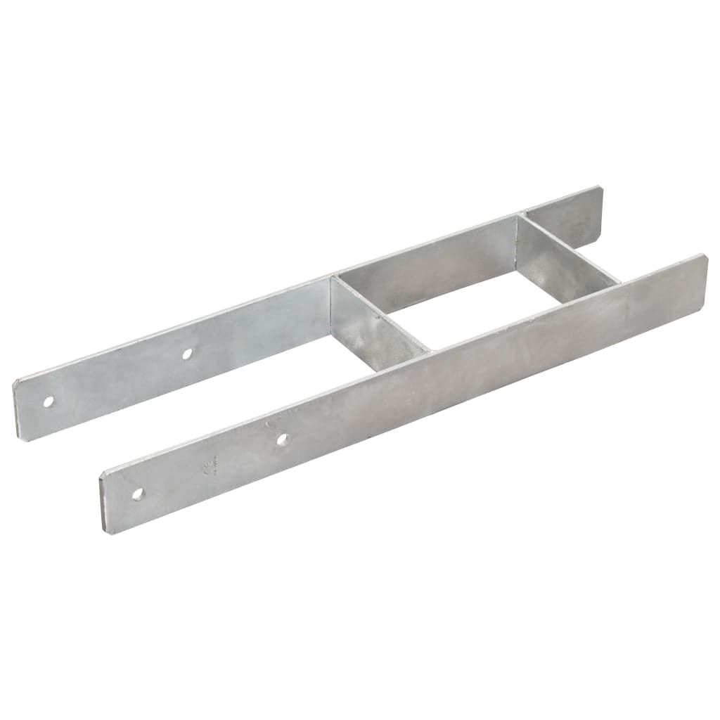 Picchetti per Recinzione 6 pz Argento 14x6x60cm Acciaio Zincato vidaXL